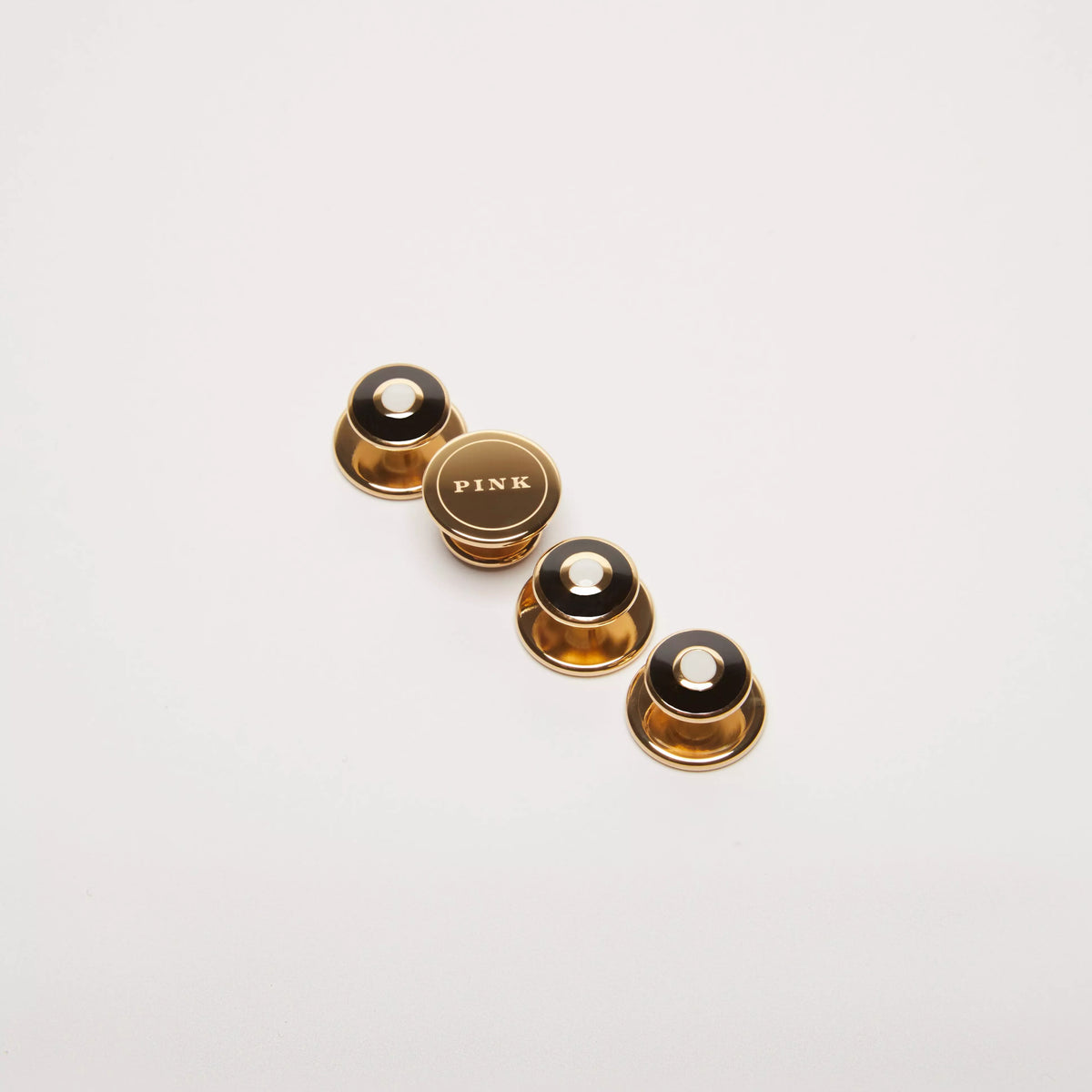 Gold Finish Target Enamel Shirt Studs