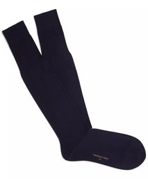 Navy Blue Long Fine Merino Wool Socks