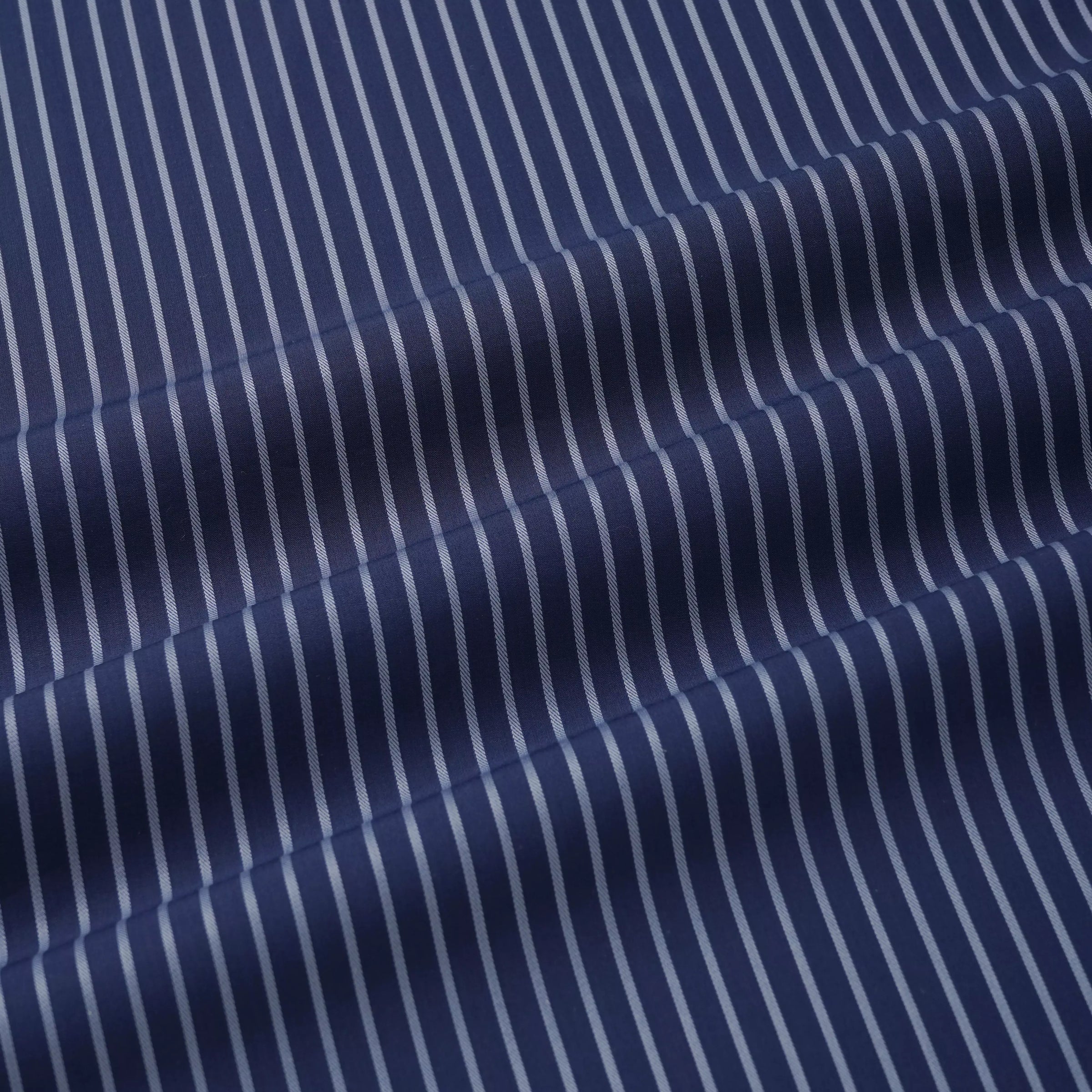 Navy & Blue Tailored Fit Double Cuff Rope Stripe Formal Shirt