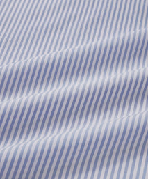 Blue & White Classic Fit Double Cuff Panama Stripe Formal Shirt